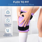 APEXUP Ice Pack for Knee Pain Relief, Large Reusable Wrap After Surgery, Flexible Gel Cold Pack for Injuries, Pain Relief for Back, Shoulder, Elbow, Ankle and Leg (Purple, L 1PK)