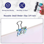 Ufmarine 60 Pcs Small Binder Clips3/4 Inch, Flower Cute Binder Clips for Office, Standard Size