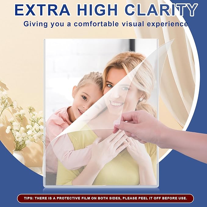AKONEGE 10PCS 9" x 12" Rigid Print Protectors Clear Plastic Sheet Protectors, Heavy Duty Top Loading Document Holder, Menu Cover, Photo Poster Sleeves Hard Plastic Sleeves for Paper Art Prints
