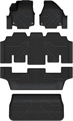 LASFIT Floor Mats for Chrysler Pacifica 2017-2025, All-Weather TPE Floor Liners & Trunk Cargo Mats Accessory for Pacifica/Voyager (7-Seater,Non Hybrid