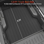 KARPAL Truck Bed Mat for Ford Maverick 2022-2026 Hybrid & Gasoline (Not fit with Drop-in Bed Liner), All Weather TPE Truck Bed Liner Cargo Trunk Accessories for Maverick