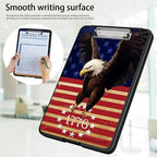 Clipboard with Storage,Office Supplies Nursing Clipboards Folder with Pen Holder Plastic Foldable Clip Board with Storage for Nurse Teacher,Flag Eagle