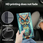 Car Registration & Insurance Holder, Leather Glove Box Organizer, Cool Accessories for ID, Driver's License Cards & Essential Documents, Business Cards, Men & Women, Fantasy Owl