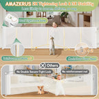 Retractable Baby Gates Extra Wide 150" × 34" Tall for Large Opening 12.5 Foot Retractable Dog Gate for Doorways, Stairs, Aisle, Indoor/Outdoor Retractable Gate for Garage, Hallways, Deck