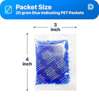Dry & Dry 20 Gram [800 Packets] Blue Indicating(Blue to Pink) Silica Gel Packets Desiccant Silica Gel Packets - Rechargeable Silica Packets, Silica Gel, Silica Gel Packs