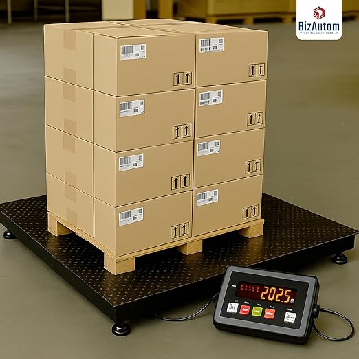 Industrial Floor Scale, 24"×24" 1000lbx0.1lb, Heavy-Duty Warehouse Scale with Smart Digital Indicator, Accurate Pallet Weighing Scale for Commercial Warehouse & Postal Luggage,(2'×2')