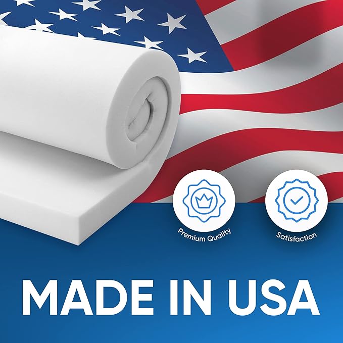 AK Trading CO. AK-Trading Upholstery High Density 5"" Height x 24"" Width x 72"" Length-Home or Commercial Use Seat Replacement Cushion-Made in USA Foam (FOAM-HD-5x24x72)