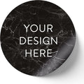 100 Custom Vinyl Stickers - Upload Your own Image, Text, Design, Logo - Personalized Logo Labels for Handmade, Packaging, Bottle, Jars, Candle, Brand Stickers (Black Marble, 6x6)