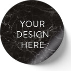 100 Custom Vinyl Stickers - Upload Your own Image, Text, Design, Logo - Personalized Logo Labels for Handmade, Packaging, Bottle, Jars, Candle, Brand Stickers (Black Marble, 6x6)