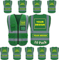 BeautyWill Custom Logo Safety Vest Class2 High Visibility Reflective Vest Breathable Construction Vest