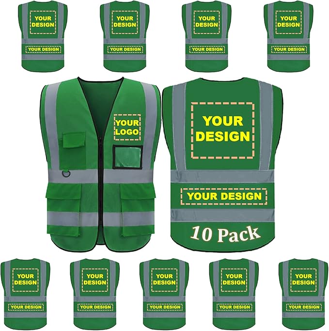 BeautyWill Custom Logo Safety Vest Class2 High Visibility Reflective Vest Breathable Construction Vest
