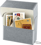 Lineco Archival Document Storage Box with Metal Edge, Acid-Free Gray Boxboard, Organize and Store Files, Prints, Photos, Letter-Sized Case 12.5" x 10.5" x 5" Wide