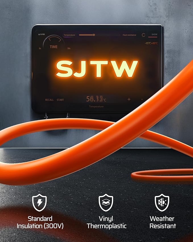 DEWENWILS 30FT Retractable Extension Cord Reel, 16/3C SJTW Heavy Duty Power Cord, Lighted Triple Outlets, 10A Circuit Breaker, Lightweight 180° Swivel Bracket, Ceiling/Wall Mount, ETL Listed, Orange