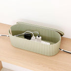 Green Cable Management Box, Power Strips Hider Cover Under TV and Desk for Home, Office, School Use, Plastic Surge Protector Cover on Floor, Electronics Cord Bin with Lid (Large)