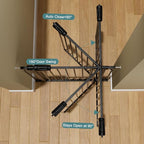 Extra Wide Baby Gate Extra Tall Tension Indoor Safety Gates Black Metal Large Pressure Mount Pet Gate Walk Through Safety Dog Gate for The House Doorways Stairs (57.48"-62.2"/146-158CM, Black)