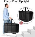 Bodaon 2-Pack Insulated Food Delivery Bag With Hard Bottom, XXXL Pizza Cooler Bags, Rideshare Delivery Bag, Grocery Shopping and Catering, Thermal Cold/Hot Styrofoam Carrier for Travel/Car