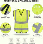 TICONN 2PK/4PK Reflective Safety Vest, High Visibility Vest with Reflective Strips for Men Women, Meets ANSI II