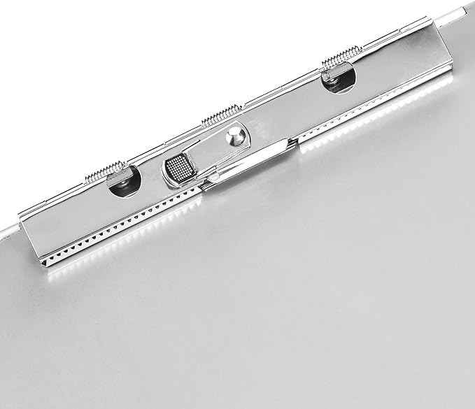 Amazon Basics Aluminum Storage Clipboard, Two-Tier, Standard Clip, 14" x 9", Silver