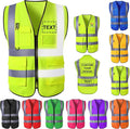 Custom Safety Vest for Men High Visibility Protective Workwear 5 Pockets Class 2 With Reflective Strip