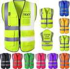 Custom Safety Vest for Men High Visibility Protective Workwear 5 Pockets Class 2 With Reflective Strip