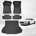 AIPOIL® Floor Mats & Cargo Liner Set for 2015-2026 Ford Mustang (Without Subwoofer in The Trunk & Not for Ford Mustang Mach-E) All Weather Protection Full Set Accessories - Black