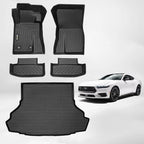 AIPOIL® Floor Mats & Cargo Liner Set for 2015-2026 Ford Mustang (Without Subwoofer in The Trunk & Not for Ford Mustang Mach-E) All Weather Protection Full Set Accessories - Black