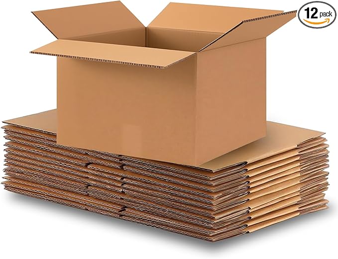 Large Moving Boxes Heavy Duty, 12 Pack 20" x 20" x 15" Double Corrugated Packing Boxes for Moving Shipping Storage (20"x 20"x 15"(No Handle))