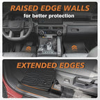 TripleAliners for Tacoma 2024 2025 Double Cab Floor Mats (Fit Auto Trans ONLY) All Weather Floor Liners Compatible with 2024+ Toyota Tacoma Accessories Front & Rear Mats, 3PCS(Not for Hybrid/Manual)