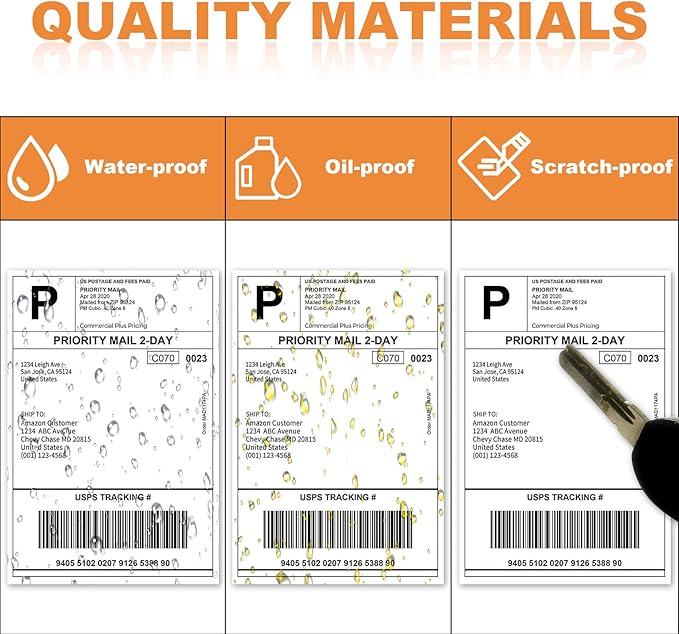 FungLam 4"x6" Direct Thermal Shipping Labels, Perforated and Strong Adhesive Thermal Label, Fanfold 4"x6" Mailing Labels for Munbyn, Rollo, Polono Direct Thermal Printers, 1000 Labels