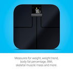 Garmin Index S2, Smart Scale with Wireless Connectivity, Measure Body Fat, Muscle, Bone Mass, Body Water% and More, Black (010-02294-02)