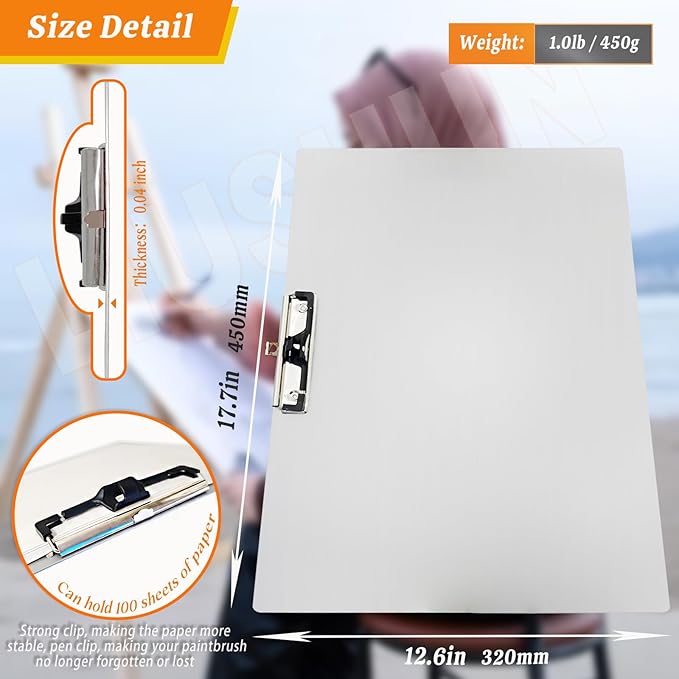 Aluminum 11x17 Clipboard A3 Metal Stainless Hangable Clipboards with Clips Art Pen Holder Extra Large Clip Board for Business Medical Professionals Workshop (Silver, A3-Single)