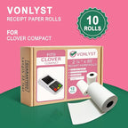 Compatible Clover Compact Countertop POS Thermal Receipt Paper 2 1/4 x 55 (10 rolls)