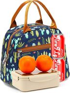 FlowFly Insulated Lunch Cooler Bag - Tote Bag Organizer for Women/Men, Cactus