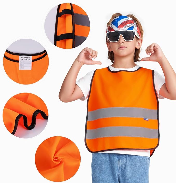 A-SAFETY Kids High Vis Reflective construction Safety vest customized LOGO