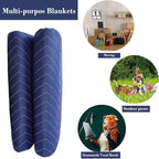 4 Pack Moving Blankets Heavy Duty 80"x72" Quilted Packing Blankets for Moving Furniture Padded Shipping Furniture Mover Blue