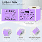 3x5 Inch Thermal Label Stickers,300Pcs Waterproof Rectangle Labels for Storage Bins,Moving Boxes,Address & Inventory Organization,Small Business Labeling,Light Purple