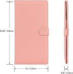 Car Registration and Insurance Holder, Leather Magnetic Shut Vehicle Glove Box Organizer for Document, Card, Driver License, Pink