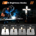 T-SUN Rechargeable Camping Light with Stand, 10400mAh LED Work Light 4100 Lumens with 4 LED Lamp Heads, Portable Work Light with Detachable Tripod 67" Max Height, Magnetic Emergency Flashlight