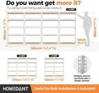 HOMEDANT 5 Tier Storage Shelves Adjustable Laminated Boltless Garage Metal Shelving Unit Heavy Duty Utility Rack Shelf Warehouse Pantry Closet Kitchen (10, (M) 35.9" W, White)
