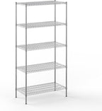 21" Deep x 42" Wide x 86" Height Wire Shelving Kit | 5-Tier | NSF Commercial Storage Rack Unit
