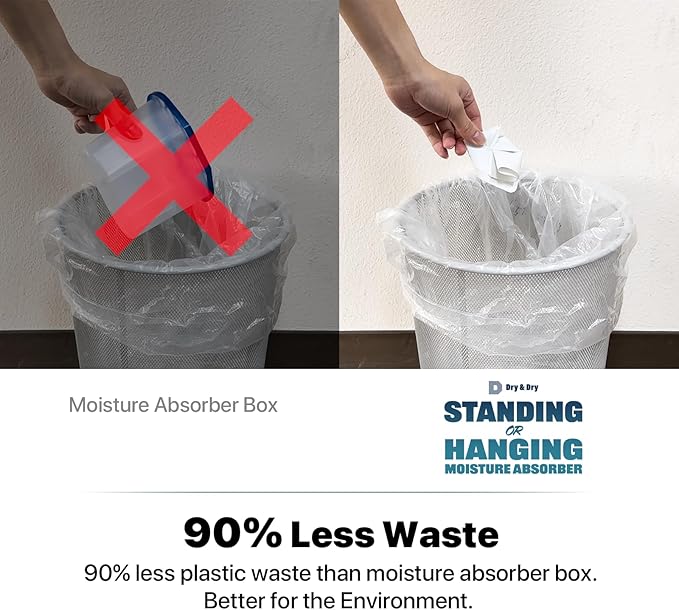 Dry & Dry 24 Packs Standing Moisture Absorbers to Control Excess Moisture for Basements, Closets, Bathrooms, Laundry Rooms - Moisture Absorbers Moisture Absorbers