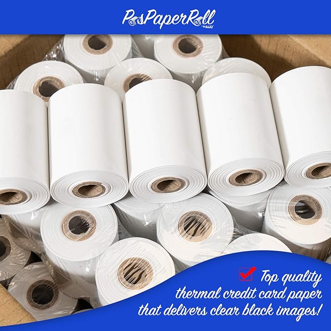 2 1/4" X 85' Thermal Paper (24 Rolls), Works for Verifone Printer Tranz 420, Verifone Vx510, Verifone Vx510le, Verifone Vx570