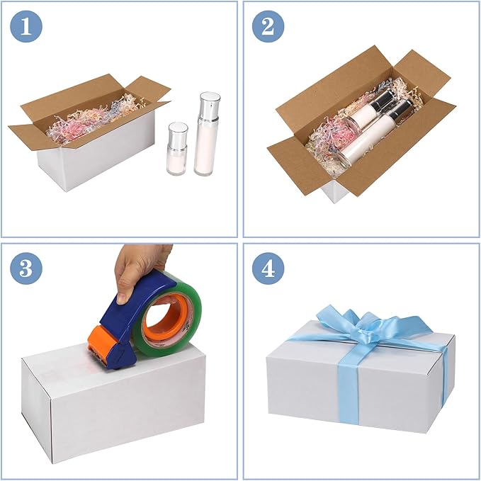 Hoikwo 9x4x4 Shipping Boxes Set of 25, White Corrugated Cardboard Box for Small Business for Packaging Mailing
