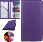 Car Registration and Insurance Holder, Premium Pu Leather Vehicle Glove Box Organizer - for Driver License, Cards & Essential Documents (L-Purple)