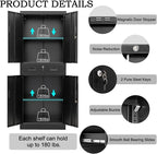 Metal Storage Cabinet, 71 Inch Tall Metal Storage Cabinet with Doors and Shelves, Pantry Cabinets with Drawer for Kitchen Storage, Garage Cabinet for Living, Dining Room, Assemble Required.