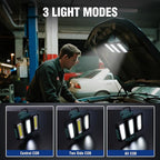 WORKPRO Rechargeable USB-C LED Work Light, Foldable Magnetic Light with Hanging Hook, 270° Rotatable, Tripod Mountable, Cordless Flashlight Light for Garage, Workshop, Auto Repair, Camping