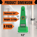 Reserved Parking Sign, 26.4-Inch Green Plastic Cone, High-Visibility, Weatherproof, Slip-Resistant Base, Stackable, Indoor Outdoor Parking Control - 4 Pack