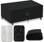 Heavy Duty Patio Furniture Covers Waterproof, 600D Outdoor Furniture Cover Waterproof for Sectional Sofa Couch, Outdoor Dining Table and Chair Set Covers 42''L x 24''W x 18''H, Black