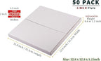 50 Pack Vinyl Record Mailers 12.8"L x 12.8"W x 1"H Multi Depth LP Album Shipping Boxes with Fragile Stickers, White