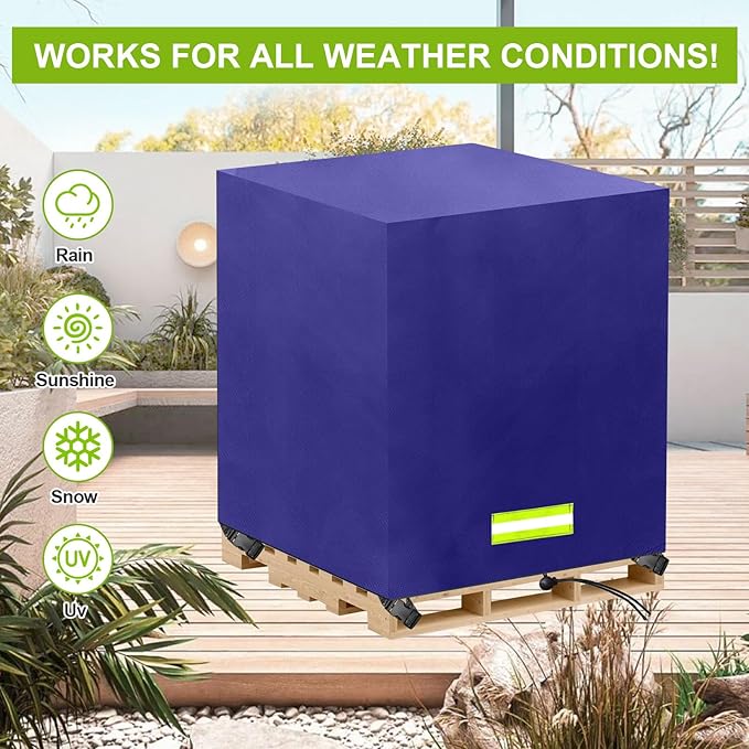 Pallet Cover Tarp Waterproof, Pallet Covers Heavy Duty Waterproof bulk Pallet Covers 48 x 48 x 60'' Outdoor Pallets Tarps Bulk Box Cover 48 x 48 x 60'' Custom Blue Fits Wood Patio Furniture